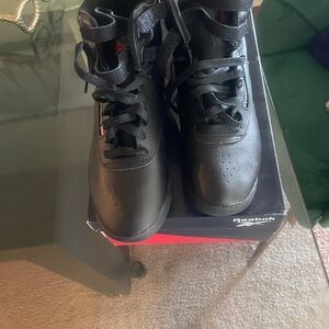 Black high tops Reebok ,Worn 1 time